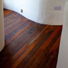 salvaged floorboards
